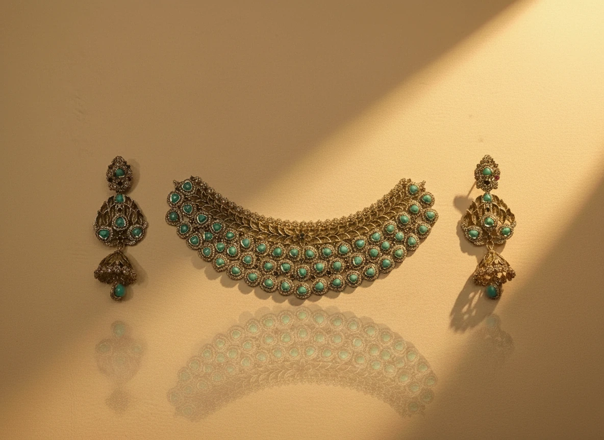 Antique Gold Turquoise and Champagne Suite