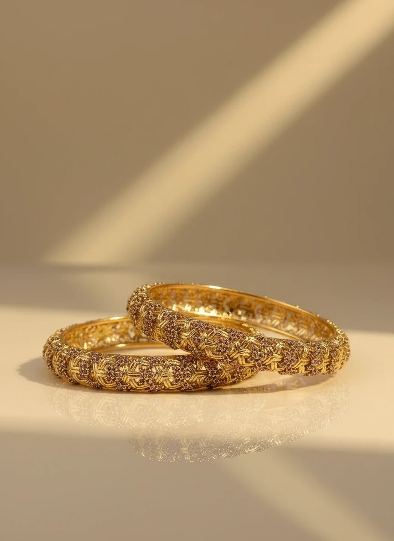 Champagne Weave Kara Pair